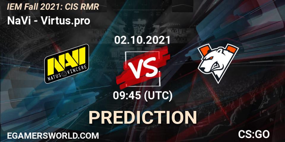NaVi vs Virtus.pro: Match Prediction. 02.10.2021 at 13:00, Counter-Strike (CS2), IEM Fall 2021: CIS RMR