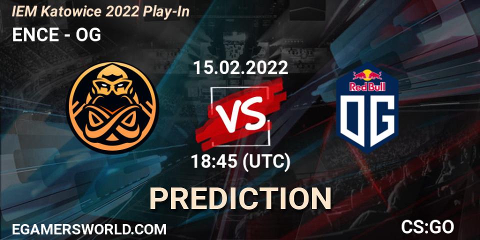 ENCE vs OG: Match Prediction. 15.02.2022 at 18:45, Counter-Strike (CS2), IEM Katowice 2022 Play-In