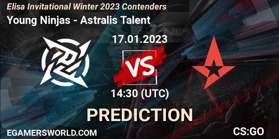 Young Ninjas vs Astralis Talent: Match Prediction. 17.01.23, CS2 (CS:GO), Elisa Invitational Winter 2023 Contenders