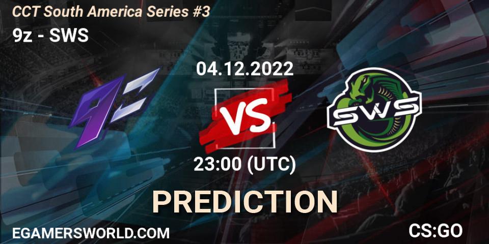 9z vs SWS: Match Prediction. 04.12.2022 at 23:10, Counter-Strike (CS2), CCT South America Series #3