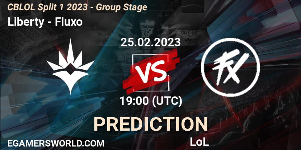 Liberty vs Fluxo: Match Prediction. 25.02.23, LoL, CBLOL Split 1 2023 - Group Stage