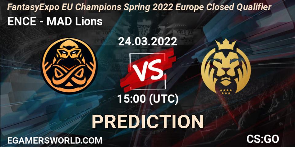 ENCE vs MAD Lions: Match Prediction. 24.03.2022 at 15:00, Counter-Strike (CS2), FantasyExpo EU Champions Spring 2022 Europe Closed Qualifier