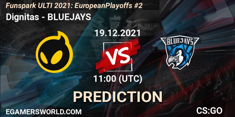 Dignitas vs BLUEJAYS: Match Prediction. 19.12.2021 at 11:00, Counter-Strike (CS2), Funspark ULTI 2021: European Playoffs #2