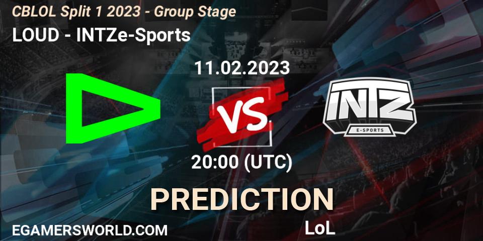 LOUD vs INTZ e-Sports: Match Prediction. 11.02.23, LoL, CBLOL Split 1 2023 - Group Stage