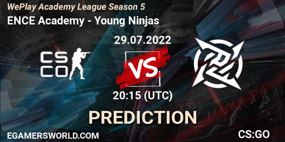 ENCE Academy vs Young Ninjas: Match Prediction. 29.07.2022 at 17:30, Counter-Strike (CS2), WePlay Academy League Season 5