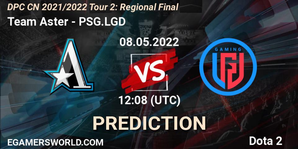 Team Aster vs PSG.LGD: Match Prediction. 08.05.2022 at 12:08, Dota 2, DPC CN 2021/2022 Tour 2: Regional Final