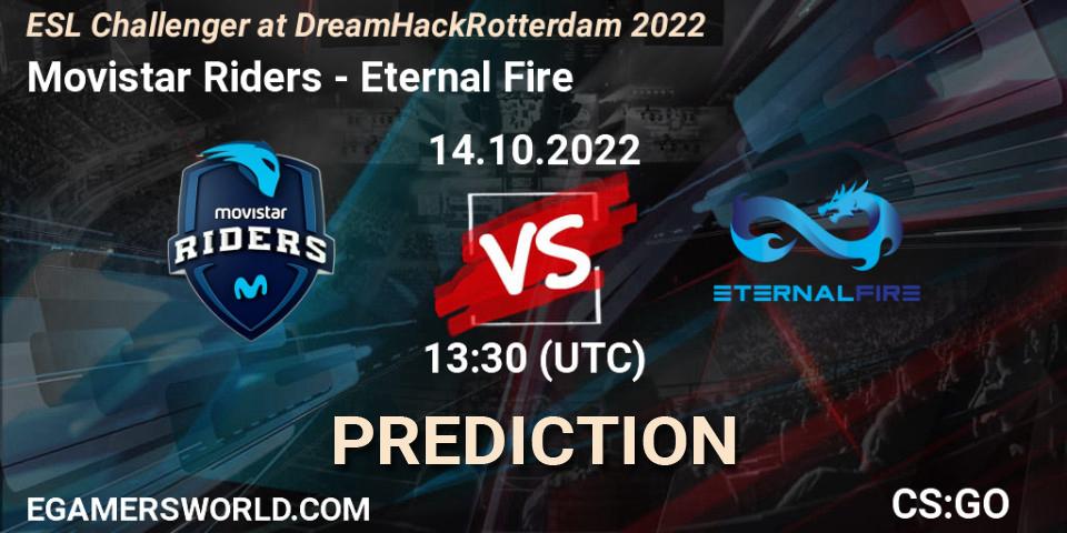 Movistar Riders vs Eternal Fire: Match Prediction. 14.10.2022 at 14:05, Counter-Strike (CS2), ESL Challenger at DreamHack Rotterdam 2022