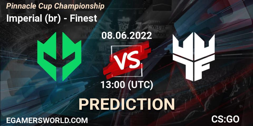 Imperial (br) vs Finest: Match Prediction. 08.06.2022 at 13:00, Counter-Strike (CS2), Pinnacle Cup Championship