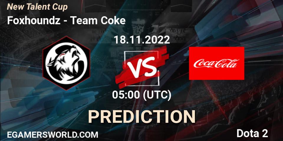 Foxhoundz vs Team Coke: Match Prediction. 18.11.2022 at 05:51, Dota 2, New Talent Cup