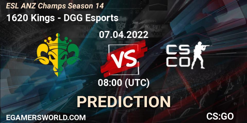 1620 Kings vs DGG Esports: Match Prediction. 07.04.2022 at 08:00, Counter-Strike (CS2), ESL ANZ Champs Season 14