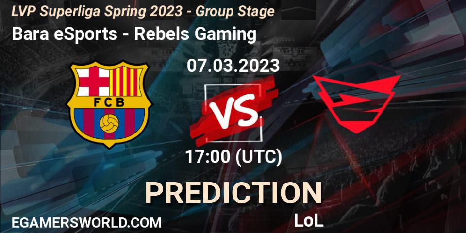 Barça eSports vs Rebels Gaming: Match Prediction. 07.03.2023 at 21:00, LoL, LVP Superliga Spring 2023 - Group Stage