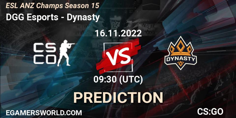 DGG Esports vs Dynasty: Match Prediction. 16.11.22, CS2 (CS:GO), ESL ANZ Champs Season 15