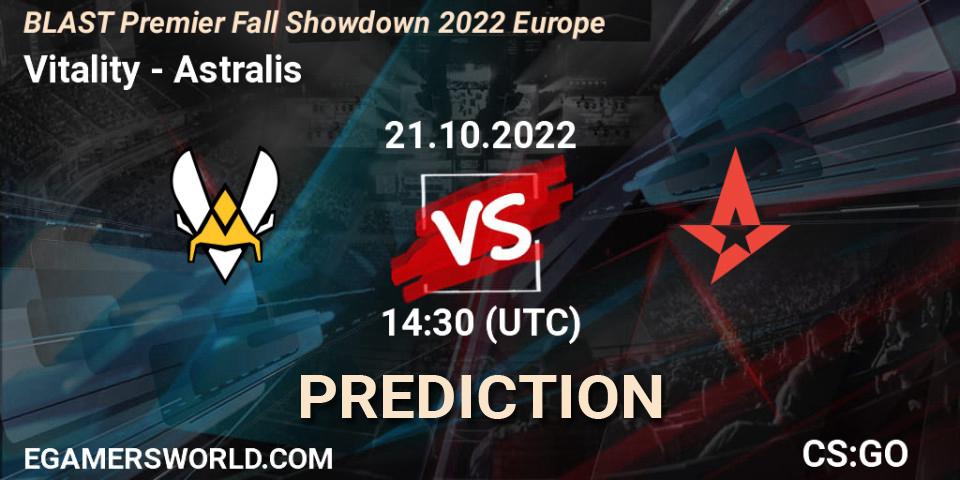 Vitality vs Astralis: Match Prediction. 21.10.22, CS2 (CS:GO), BLAST Premier Fall Showdown 2022 Europe