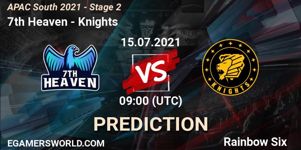 7th Heaven vs Knights: Match Prediction. 15.07.2021 at 09:00, Rainbow Six, APAC South 2021 - Stage 2