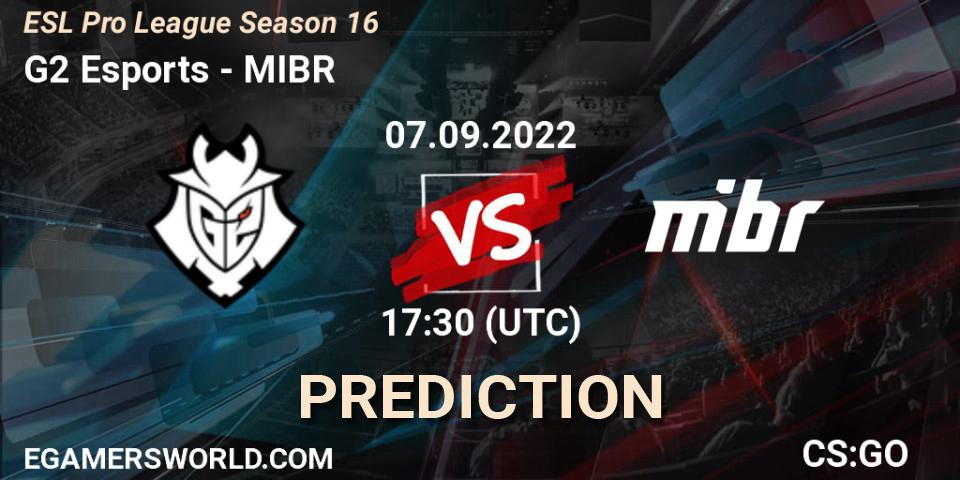 G2 Esports vs MIBR: Match Prediction. 07.09.22, CS2 (CS:GO), ESL Pro League Season 16