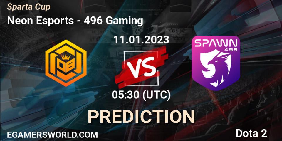 Neon Esports vs 496 Gaming: Match Prediction. 11.01.23, Dota 2, Sparta Cup