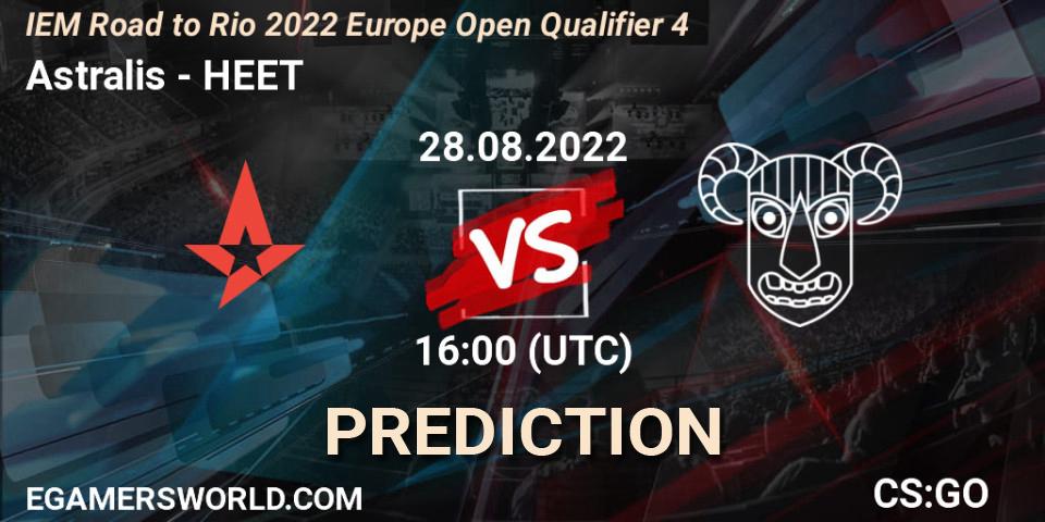 Astralis vs HEET: Match Prediction. 28.08.22, CS2 (CS:GO), IEM Road to Rio 2022 Europe Open Qualifier 4