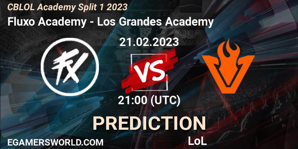 Fluxo Academy vs Los Grandes Academy: Match Prediction. 21.02.2023 at 21:00, LoL, CBLOL Academy Split 1 2023