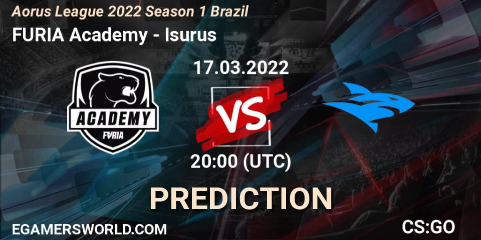 FURIA Academy vs Isurus: Match Prediction. 17.03.2022 at 20:00, Counter-Strike (CS2), Aorus League 2022 Season 1 Brazil