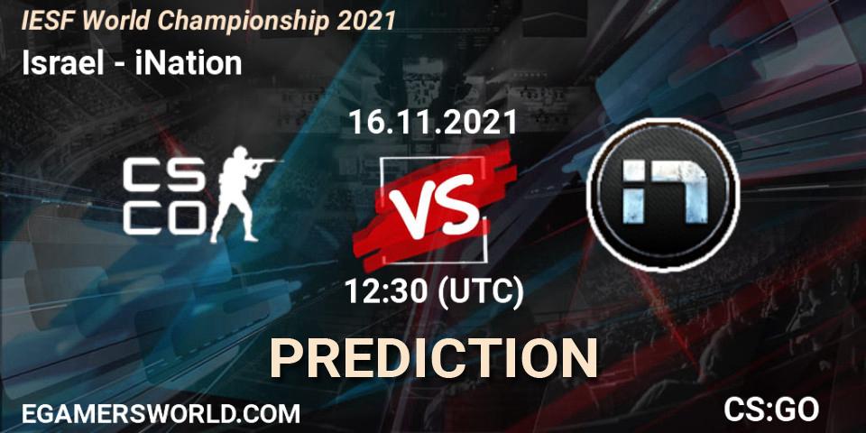Team Israel vs iNation: Match Prediction. 16.11.21, CS2 (CS:GO), IESF World Championship 2021