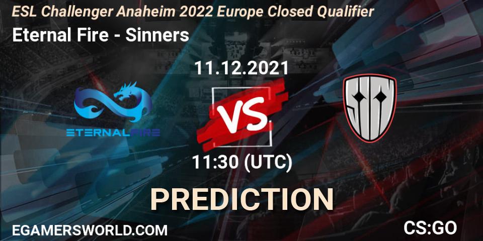 Eternal Fire vs Sinners: Match Prediction. 11.12.21, CS2 (CS:GO), ESL Challenger Anaheim 2022 Europe Closed Qualifier