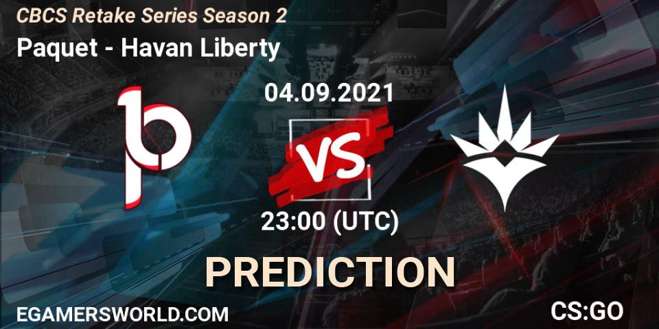 Paquetá vs Havan Liberty: Match Prediction. 04.09.2021 at 23:40, Counter-Strike (CS2), CBCS Retake Series Season 2