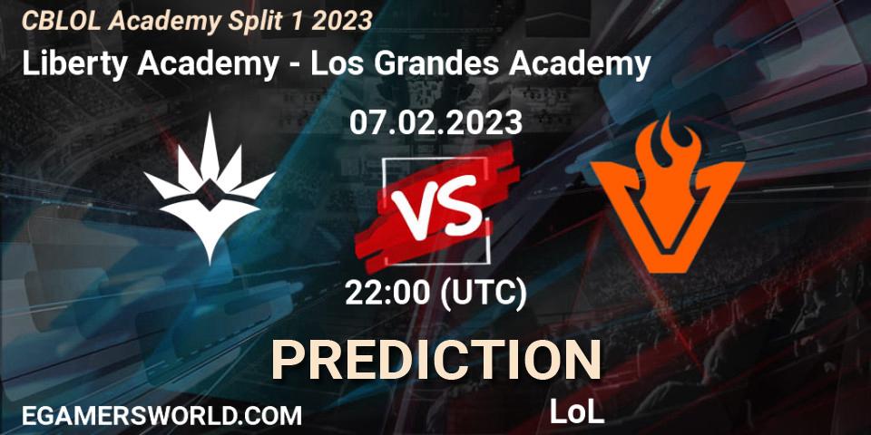 Liberty Academy vs Los Grandes Academy: Match Prediction. 07.02.23, LoL, CBLOL Academy Split 1 2023