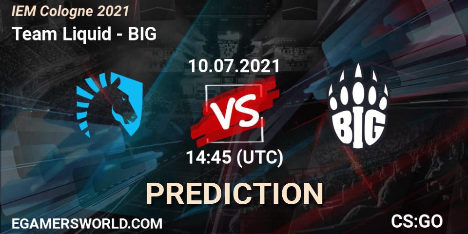 Team Liquid vs BIG: Match Prediction. 10.07.21, CS2 (CS:GO), IEM Cologne 2021