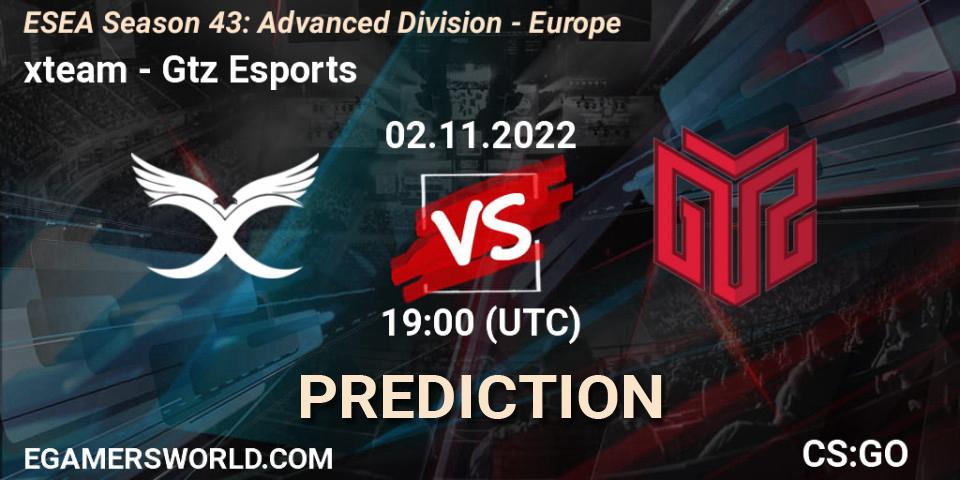 xteam vs GTZ Bulls Esports: Match Prediction. 02.11.2022 at 19:00, Counter-Strike (CS2), ESEA Season 43: Advanced Division - Europe