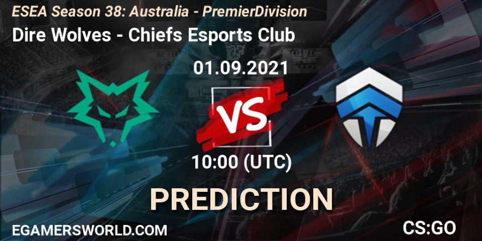 ex-Dire Wolves vs Chiefs Esports Club: Match Prediction. 01.09.2021 at 10:00, Counter-Strike (CS2), ESEA Season 38: Australia - Premier Division