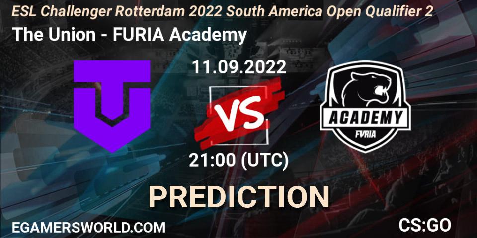 The Union vs FURIA Academy: Match Prediction. 11.09.2022 at 21:05, Counter-Strike (CS2), ESL Challenger Rotterdam 2022 South America Open Qualifier 2