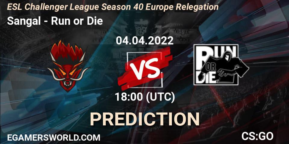 Sangal vs Run or Die: Match Prediction. 04.04.2022 at 17:15, Counter-Strike (CS2), ESL Challenger League Season 40 Europe Relegation