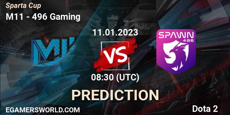 M11 vs 496 Gaming: Match Prediction. 11.01.23, Dota 2, Sparta Cup