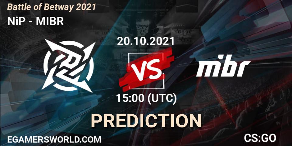 NiP vs MIBR: Match Prediction. 20.10.21, CS2 (CS:GO), Battle of Betway 2021