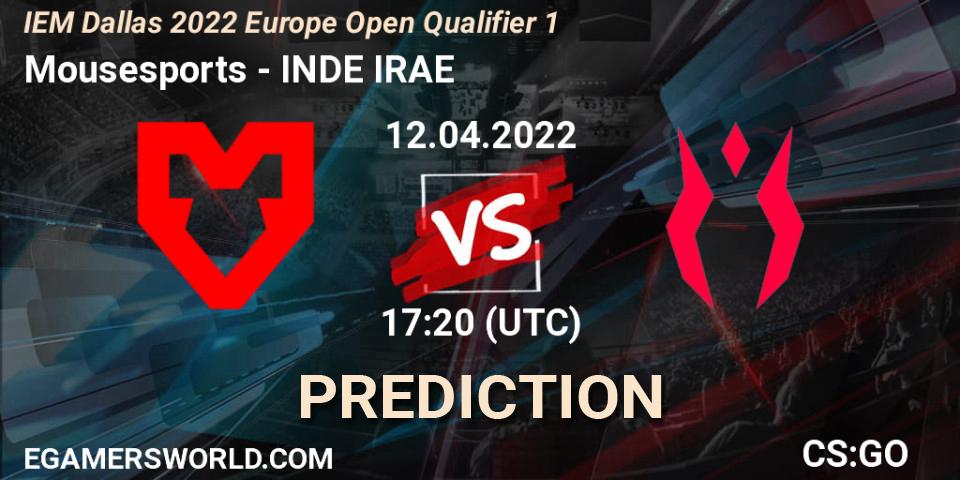 Mousesports vs INDE IRAE: Match Prediction. 12.04.22, CS2 (CS:GO), IEM Dallas 2022 Europe Open Qualifier 1