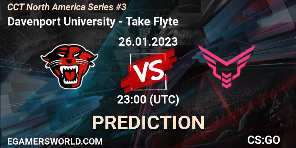 Davenport University vs Take Flyte: Match Prediction. 27.01.2023 at 23:00, Counter-Strike (CS2), CCT North America Series #3
