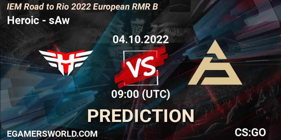 Heroic vs sAw: Match Prediction. 04.10.22, CS2 (CS:GO), IEM Road to Rio 2022 European RMR B