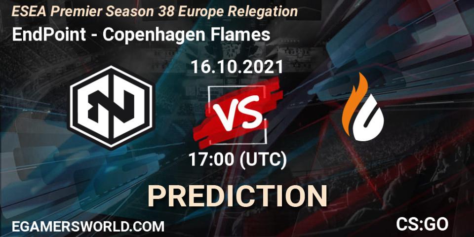 EndPoint vs Copenhagen Flames: Match Prediction. 16.10.2021 at 17:00, Counter-Strike (CS2), ESEA Premier Season 38 Europe Relegation