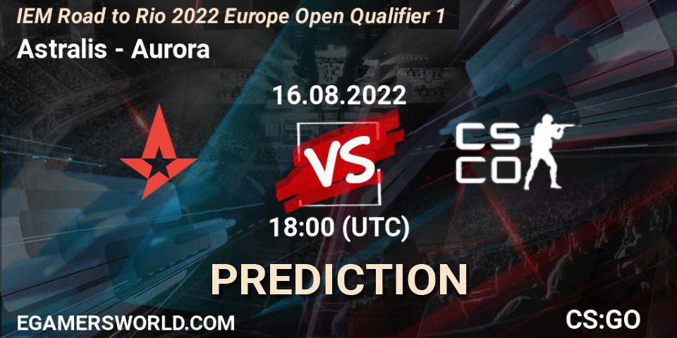 Astralis vs Aurora: Match Prediction. 16.08.22, CS2 (CS:GO), IEM Road to Rio 2022 Europe Open Qualifier 1