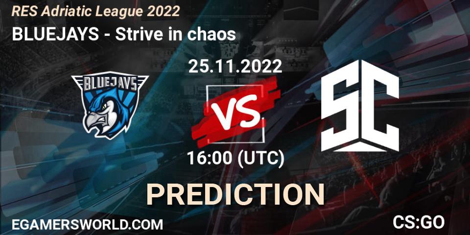 BLUEJAYS vs Strive in chaos: Match Prediction. 25.11.2022 at 16:50, Counter-Strike (CS2), RES Adriatic League