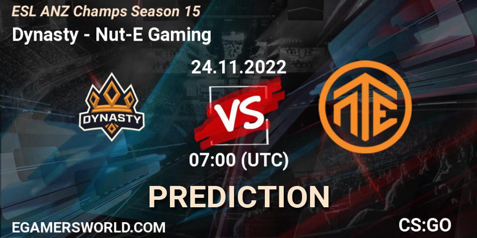 Dynasty vs Nut-E Gaming: Match Prediction. 25.11.22, CS2 (CS:GO), ESL ANZ Champs Season 15