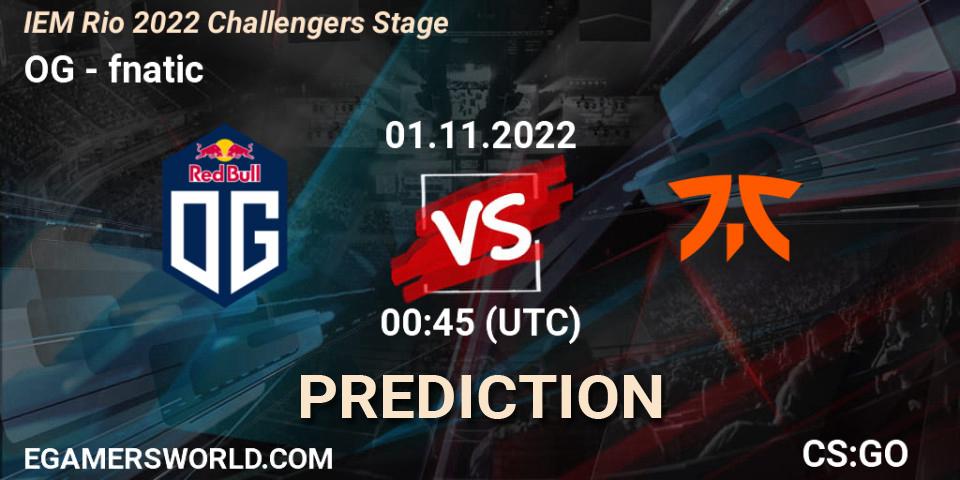 OG vs fnatic: Match Prediction. 01.11.22, CS2 (CS:GO), IEM Rio 2022 Challengers Stage