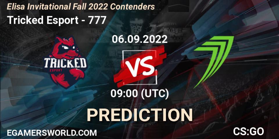 Tricked Esport vs 777: Match Prediction. 06.09.2022 at 09:00, Counter-Strike (CS2), Elisa Invitational Fall 2022 Contenders