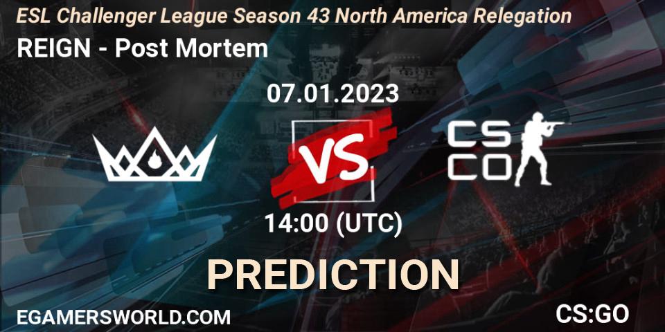 REIGN vs Post Mortem: Match Prediction. 08.01.23, CS2 (CS:GO), ESL Challenger League Season 43 North America Relegation