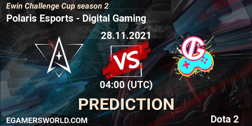 Polaris Esports vs Digital Gaming: Match Prediction. 28.11.2021 at 04:12, Dota 2, Ewin Challenge Cup season 2