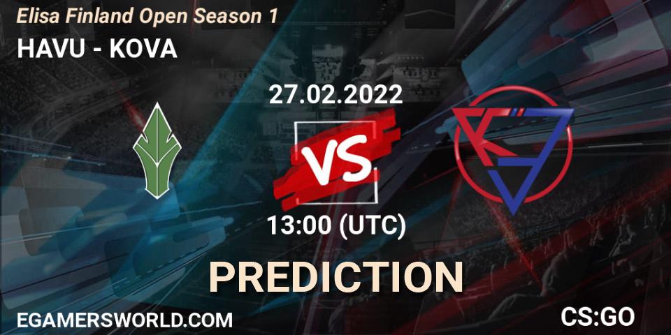 HAVU vs KOVA: Match Prediction. 27.02.22, CS2 (CS:GO), Elisa Open Suomi Season 1