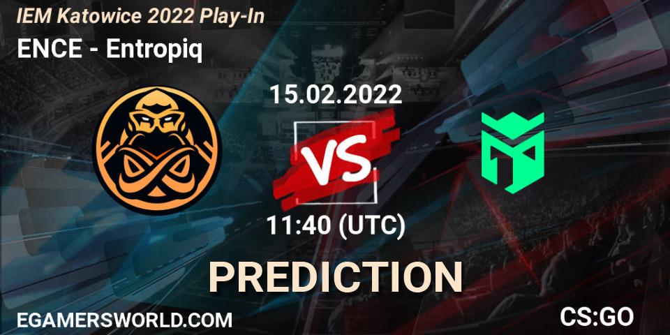 ENCE vs Entropiq: Match Prediction. 15.02.2022 at 11:55, Counter-Strike (CS2), IEM Katowice 2022 Play-In