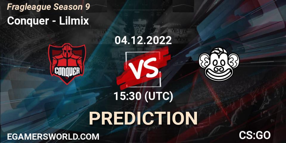 Conquer vs Lilmix: Match Prediction. 04.12.22, CS2 (CS:GO), Fragleague Season 9