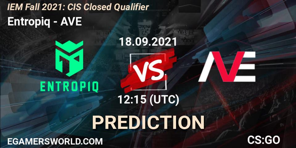 Entropiq vs AVE: Match Prediction. 18.09.2021 at 12:15, Counter-Strike (CS2), IEM Fall 2021: CIS Closed Qualifier