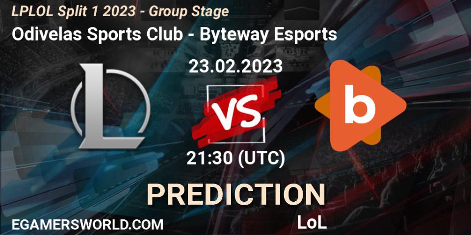 Odivelas Sports Club vs Byteway Esports: Match Prediction. 23.02.23, LoL, LPLOL Split 1 2023 - Group Stage